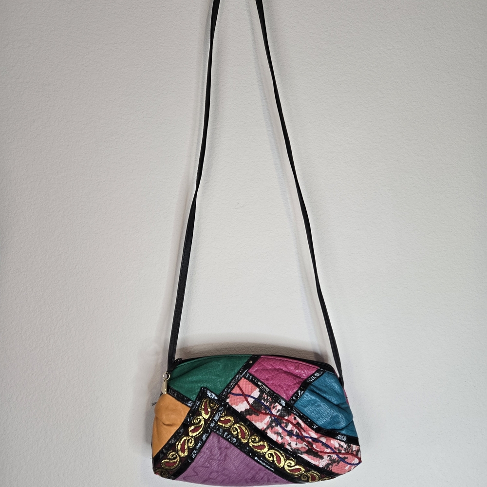Vibrant Patchwork Shoulder Bag - image 3